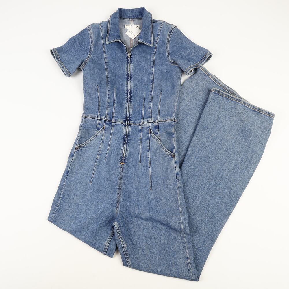 Free People Blue Denim Jumpsuit